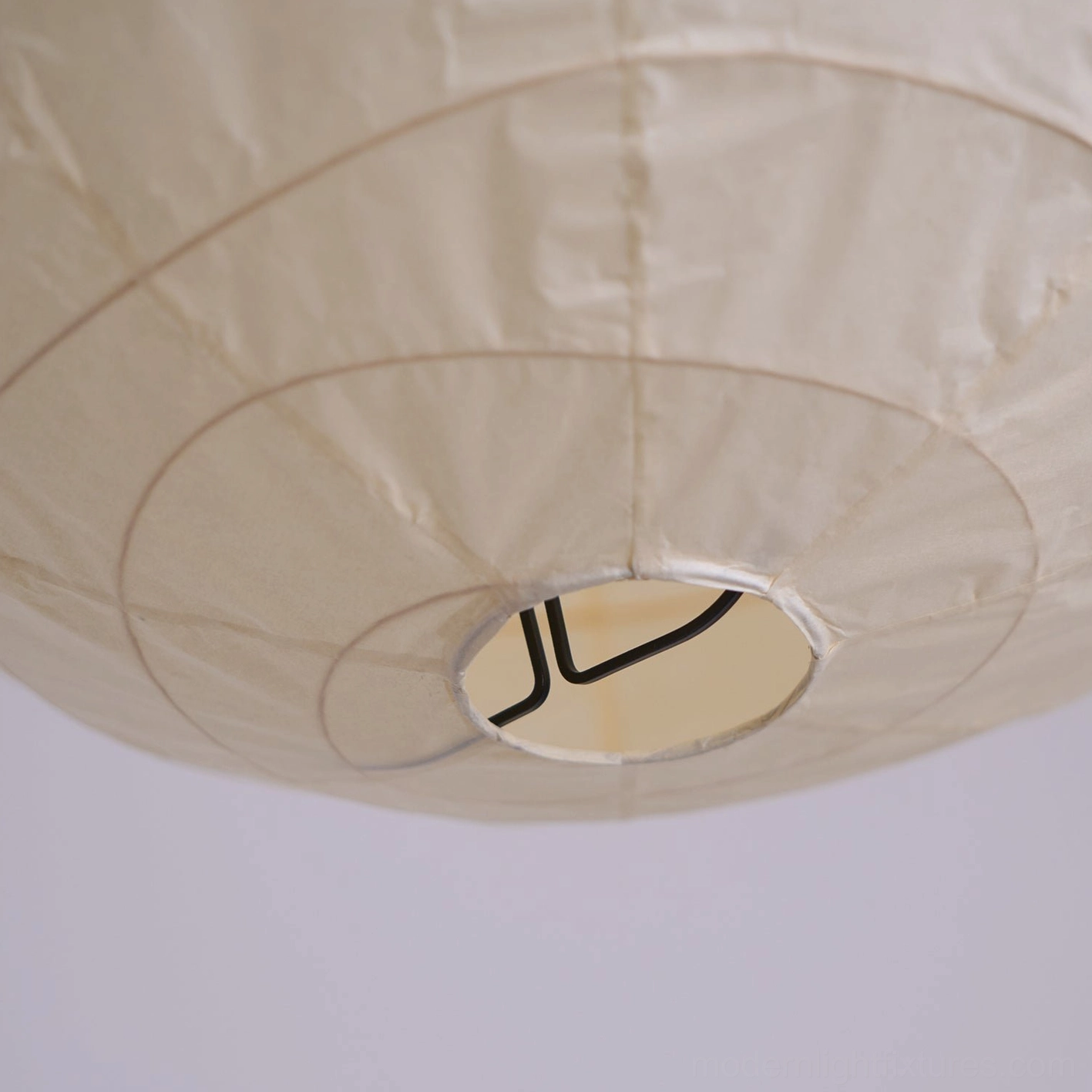 Japanese Washi pendant lamp in studio setting - professional photography of 55cm size