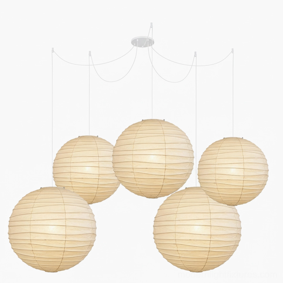 Japanese Washi paper pendant lamp - 45cm 55cm 75cm bundle combination multiple sizes