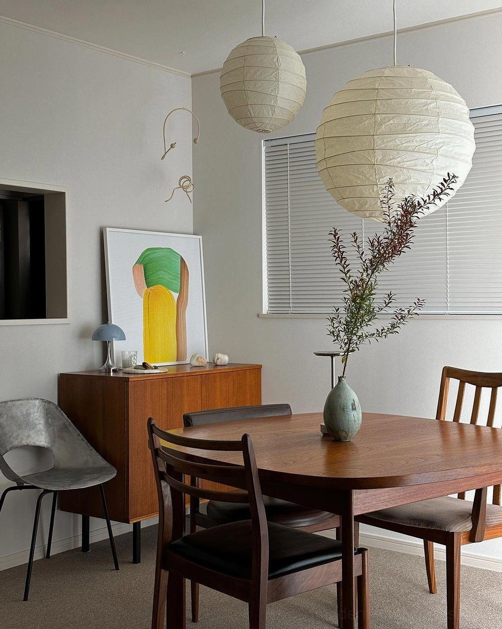 Japanese Washi pendant lamp - full brightness warm glow with E26 socket bulb