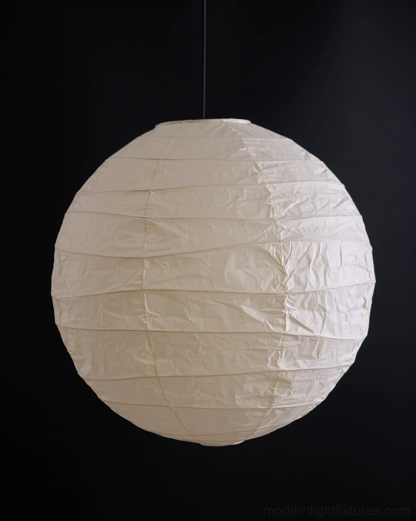 Japanese Washi pendant lamp in meditation room - soft diffused light for peaceful ambiance