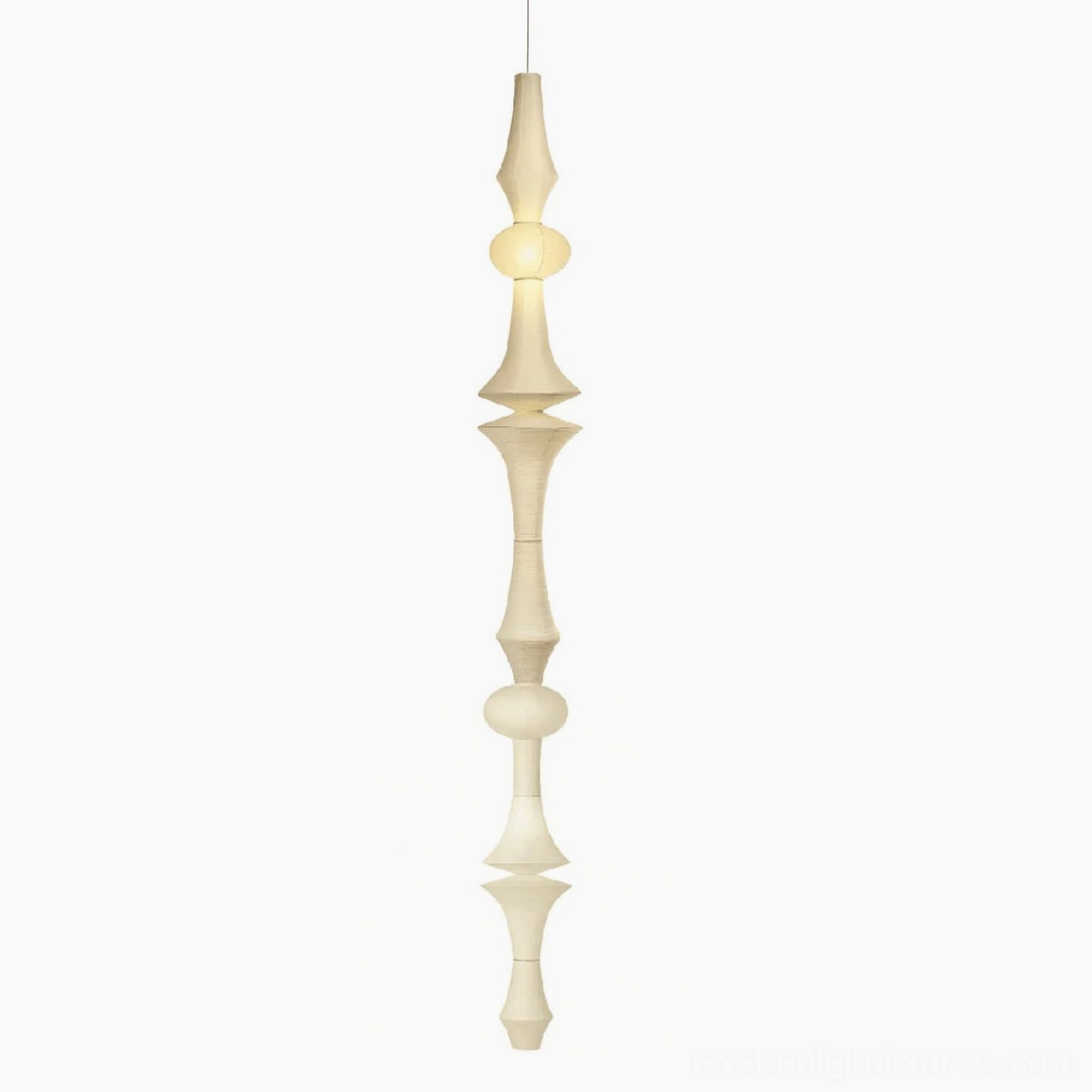Akari E monumental pendant lamp Ø 43cm x H 181.1 inches five-bulb architectural installation