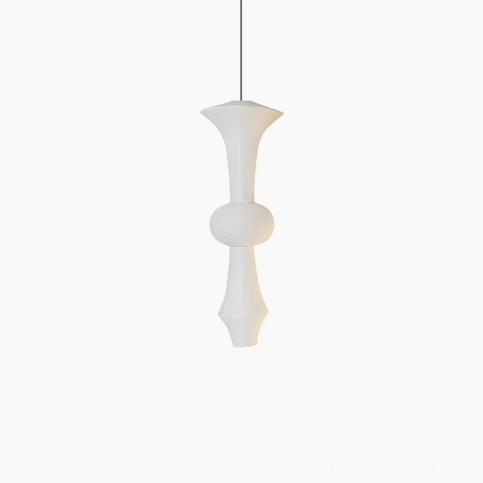 Akari E white paper pendant lamp size Ø 43cm x H 55.1 inches configuration