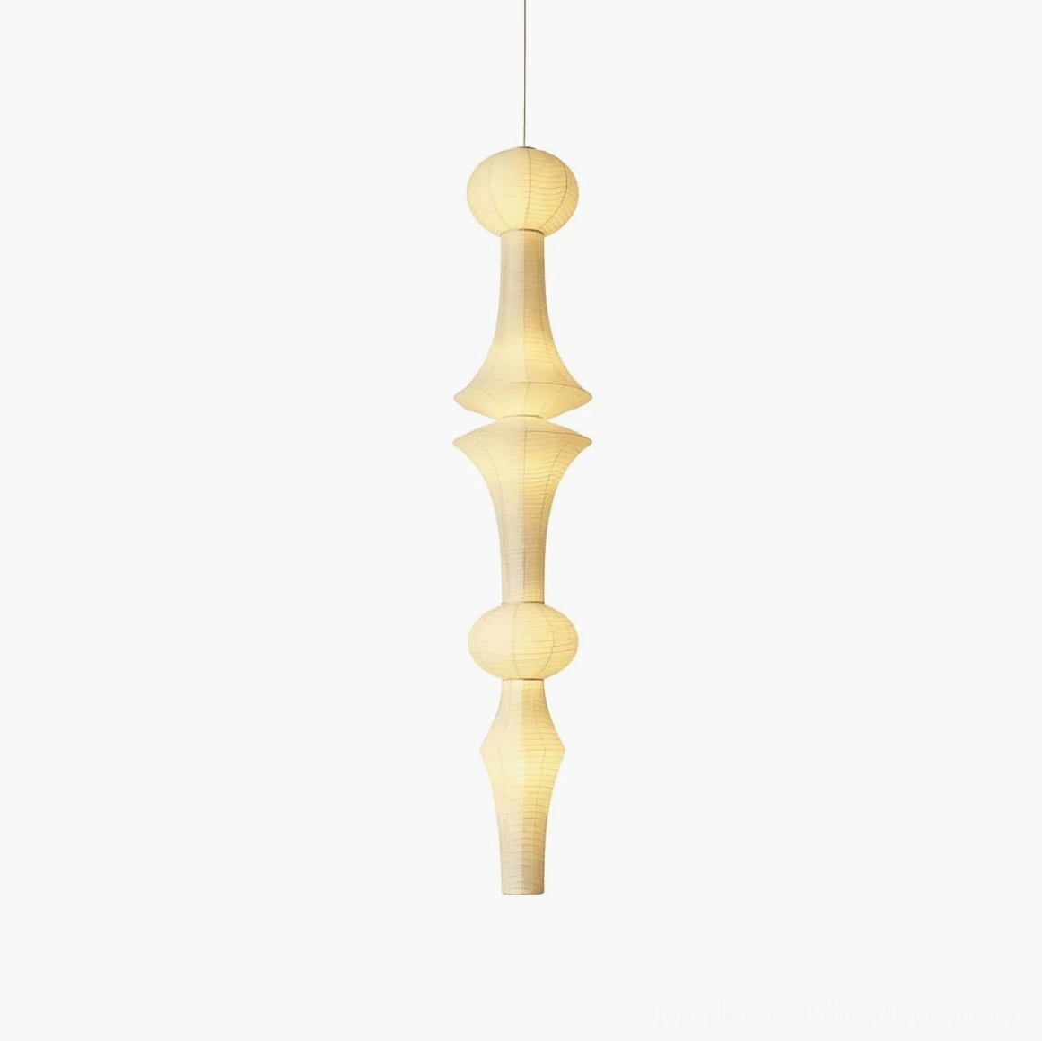 Akari E pendant lamp Ø 43cm x H 86.6 inches medium-height white paper configuration