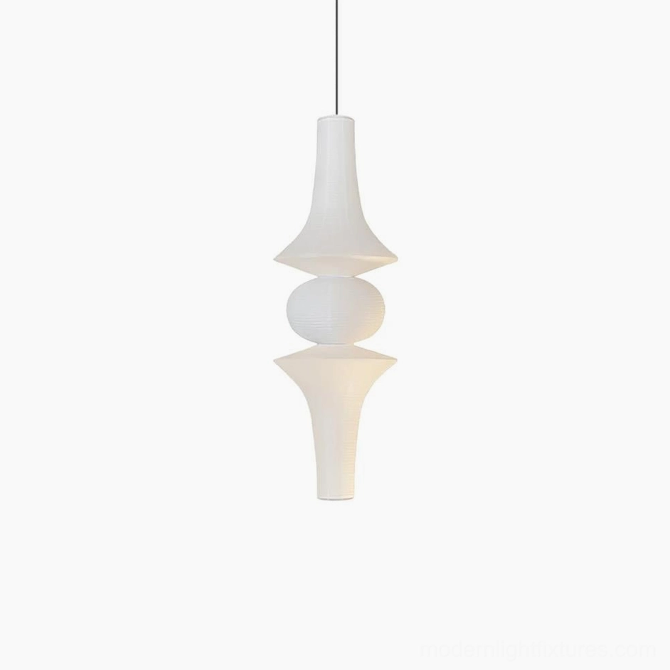 Akari E pendant light fixture with E27 bulb socket and adjustable wire, detail view