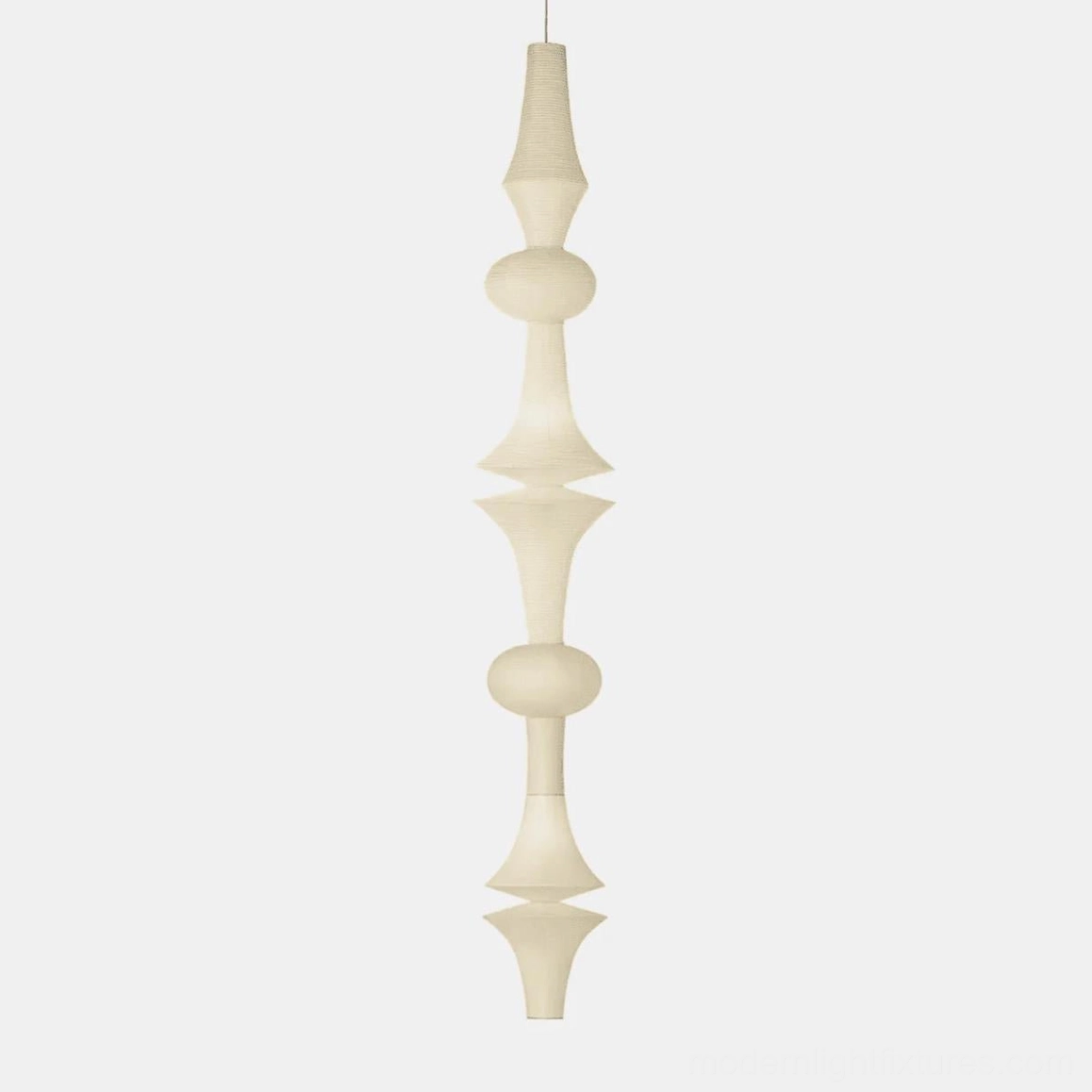 Akari E tall pendant lamp Ø 43cm x H 131.9 inches five-bulb extra-large white paper