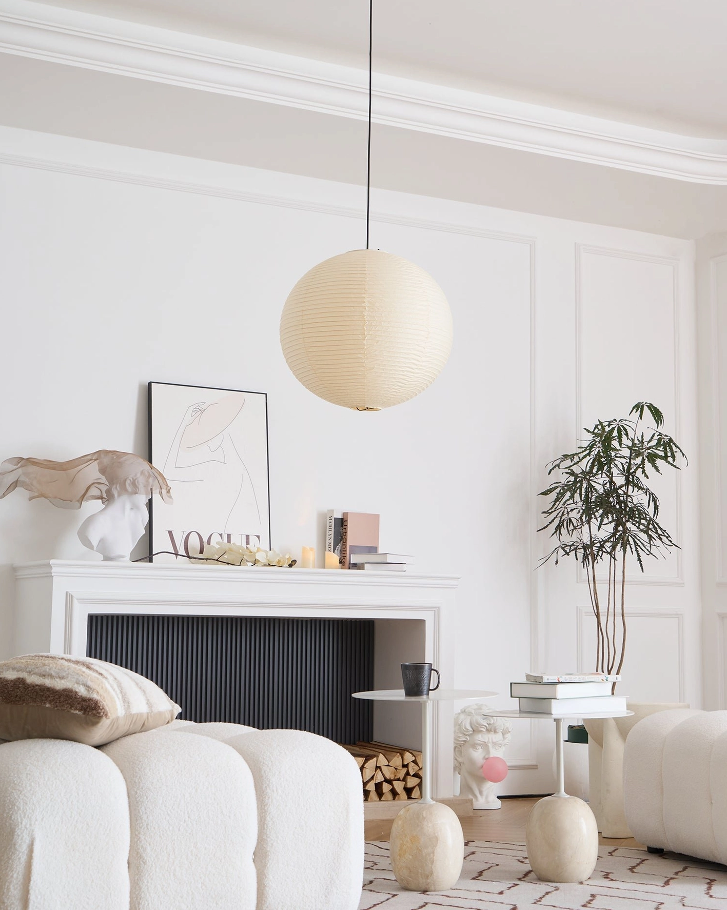 Akari pendant lamp 80cm large living room installation