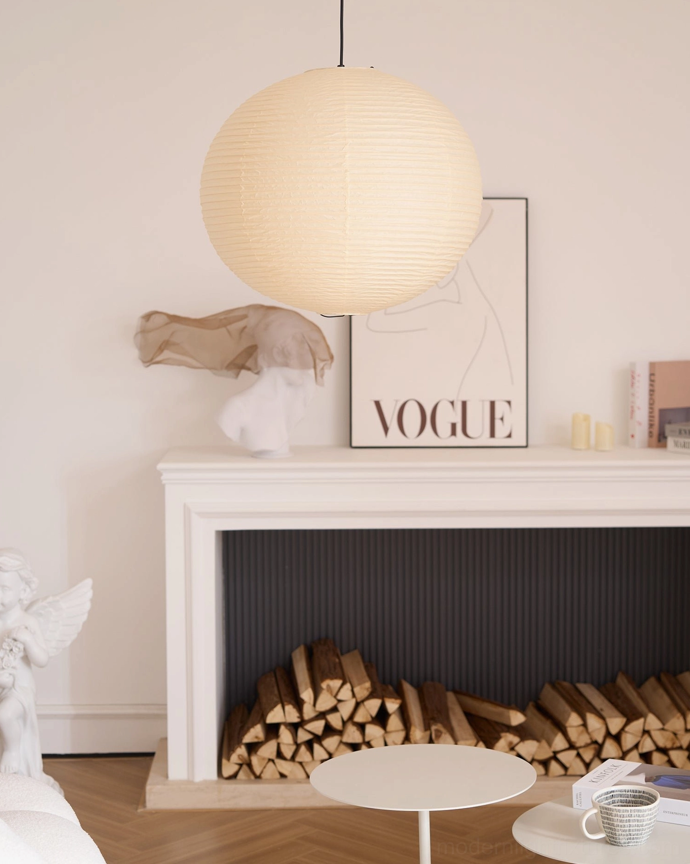 Akari pendant lamp bedroom bedside table lighting solution