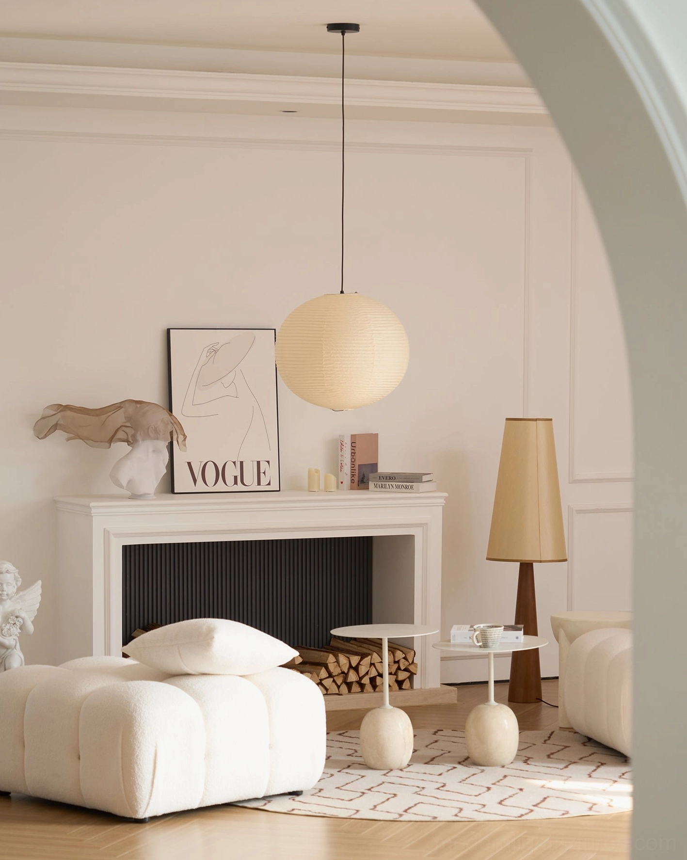 Akari pendant lamp contemporary eclectic interior design style