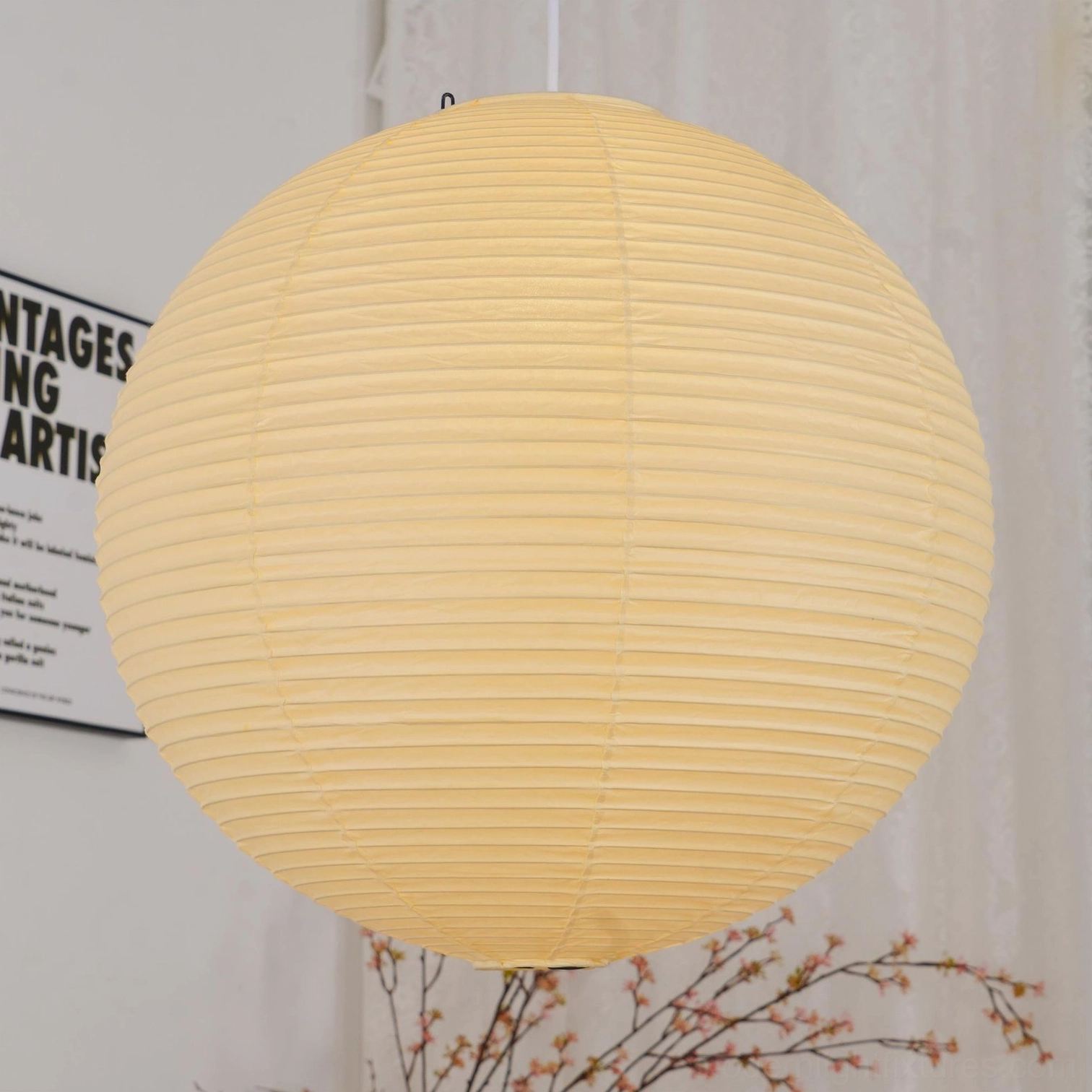 Akari A Series pendant lamp in japandi interior design setting