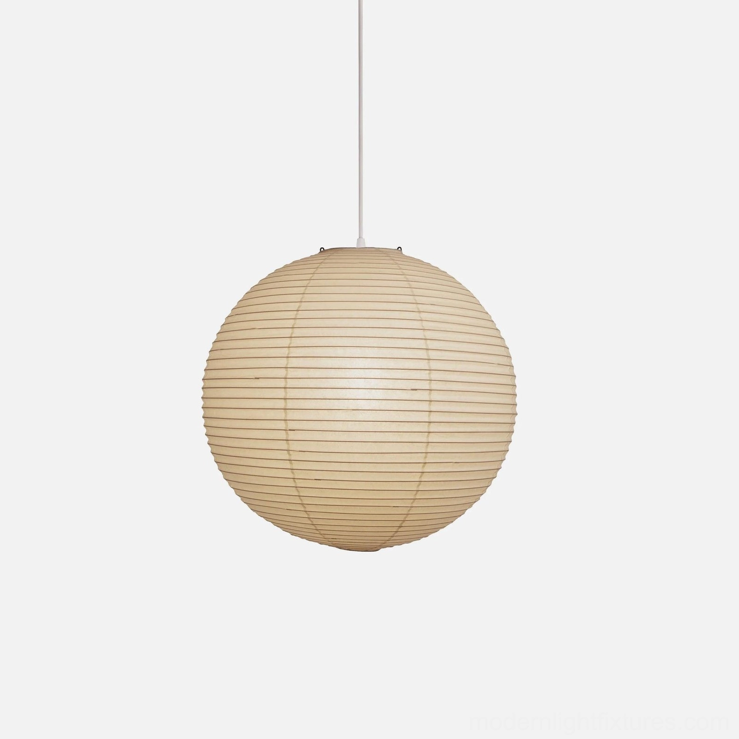 Akari cotton paper pendant lamp in Japanese minimalist bedroom setting