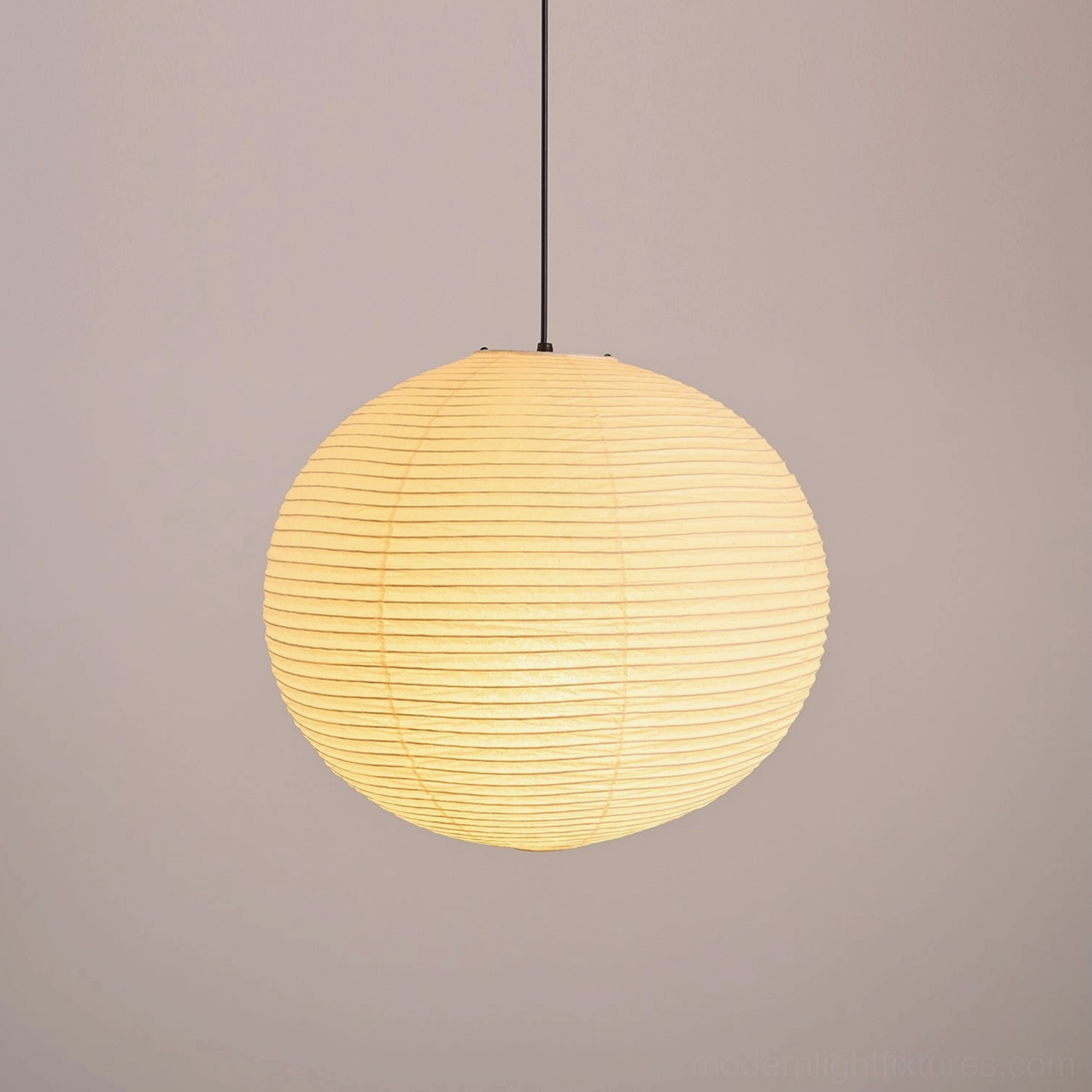 Akari pendant lamp mid-century modern aesthetic spherical form