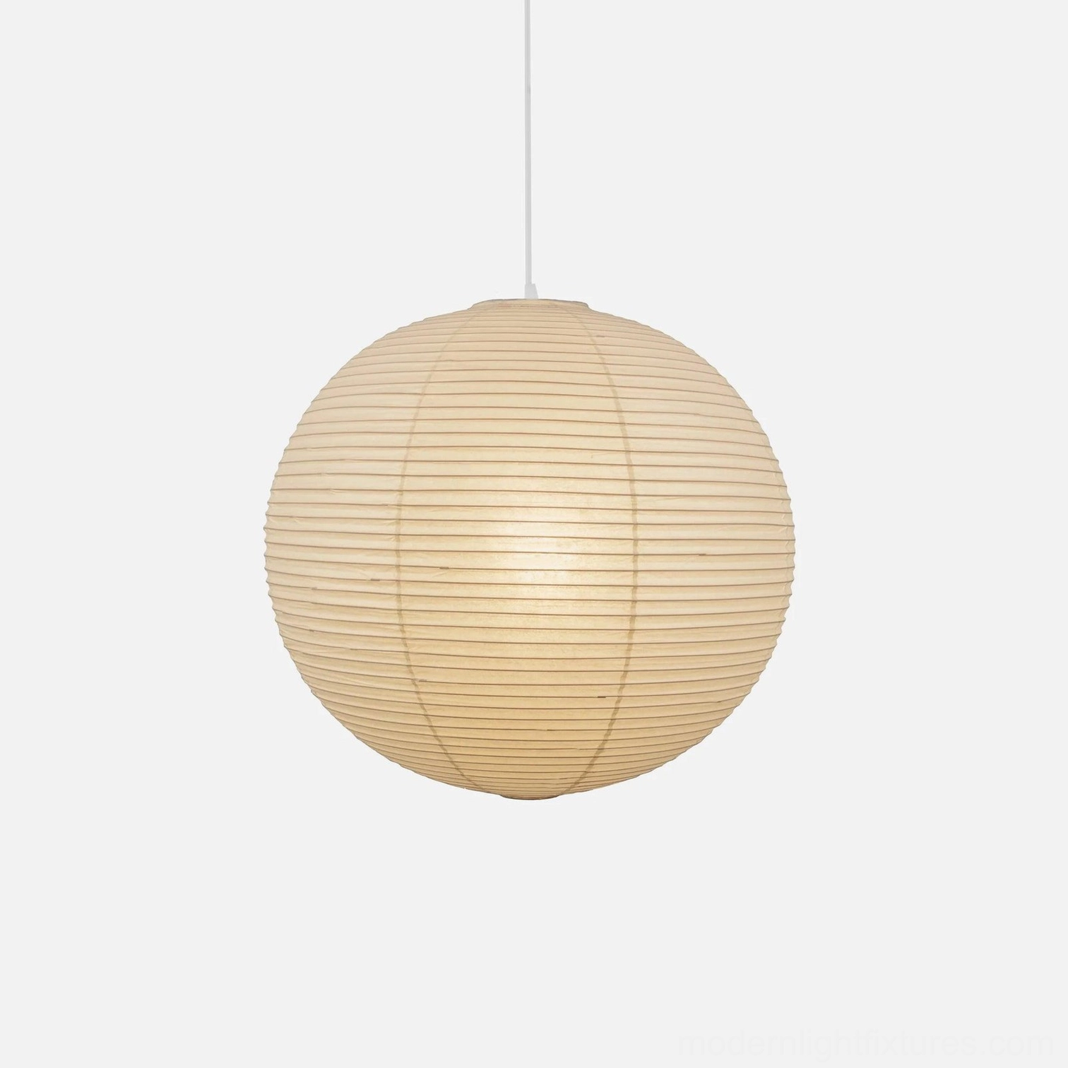 Akari A Series pendant lamp architectural detail showing steel wire frame