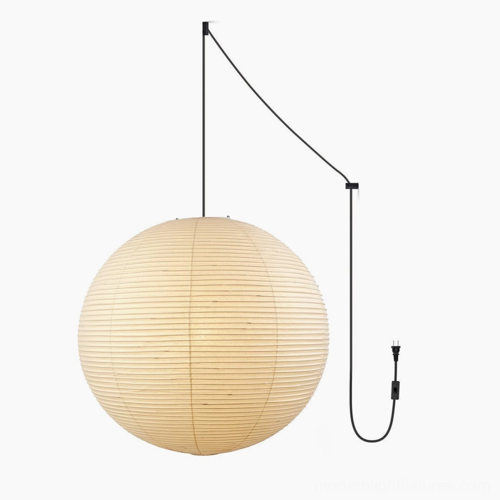 Akari A Series pendant lights clustered display in modern interior design scheme