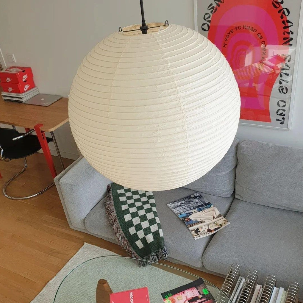 Akari Round 80cm pendant lamp as focal point in minimalist interior design