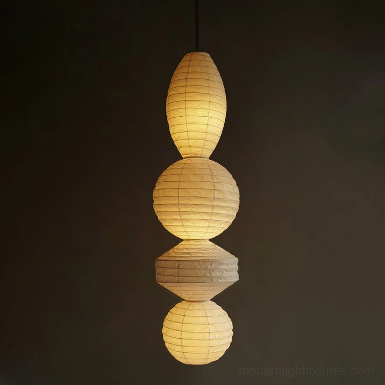 Akari Tayo four-tiered washi paper pendant light, minimalist interior accent lighting