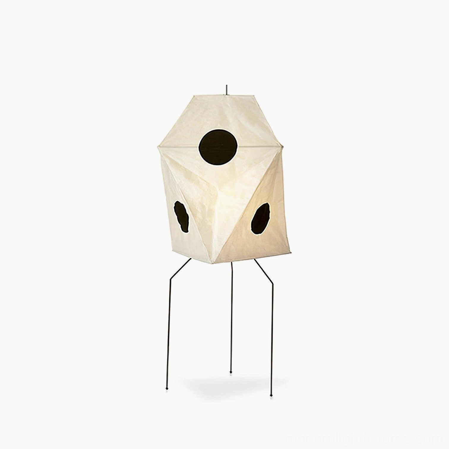 Akari UF3-Q Japanese paper floor lamp with foot switch control and extended cord