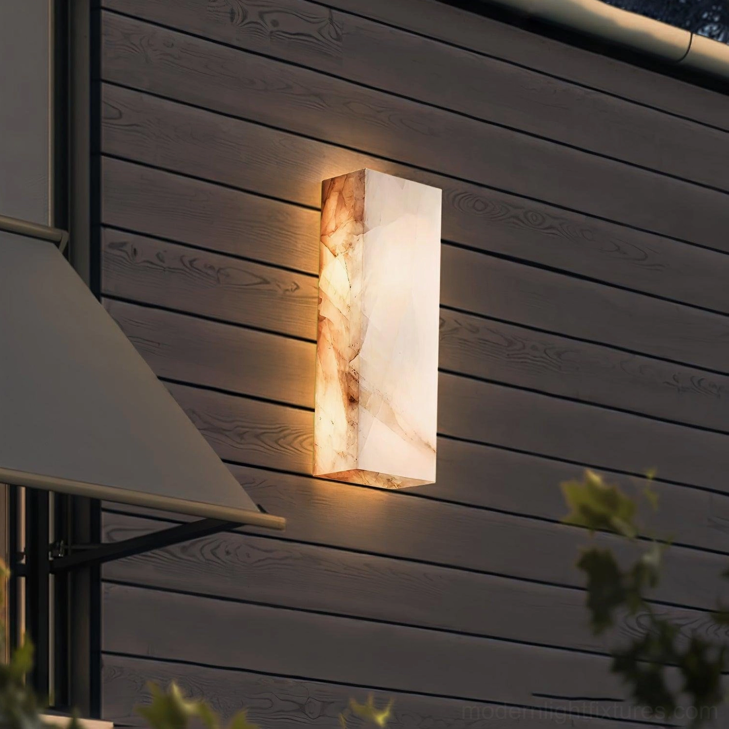 Rectangular alabaster wall sconce mirror flanking bathroom vanity symmetrical elegant lighting