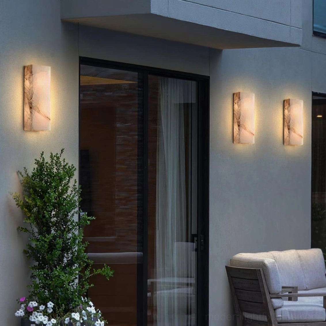 Modern alabaster wall sconce uniqueness natural stone variations one-of-a-kind authentic character