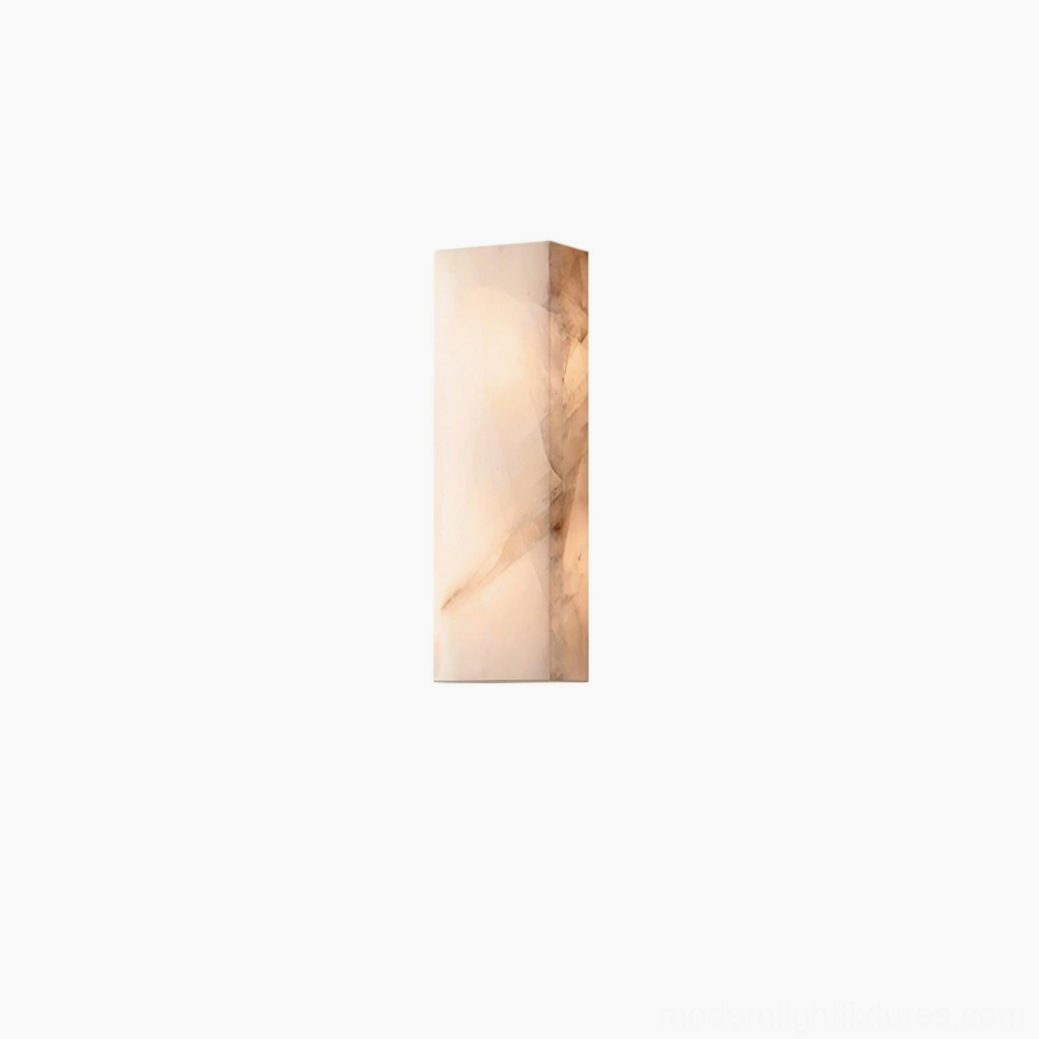 Rectangular alabaster wall sconce 50000 hour LED lifespan reliable long-lasting illumination