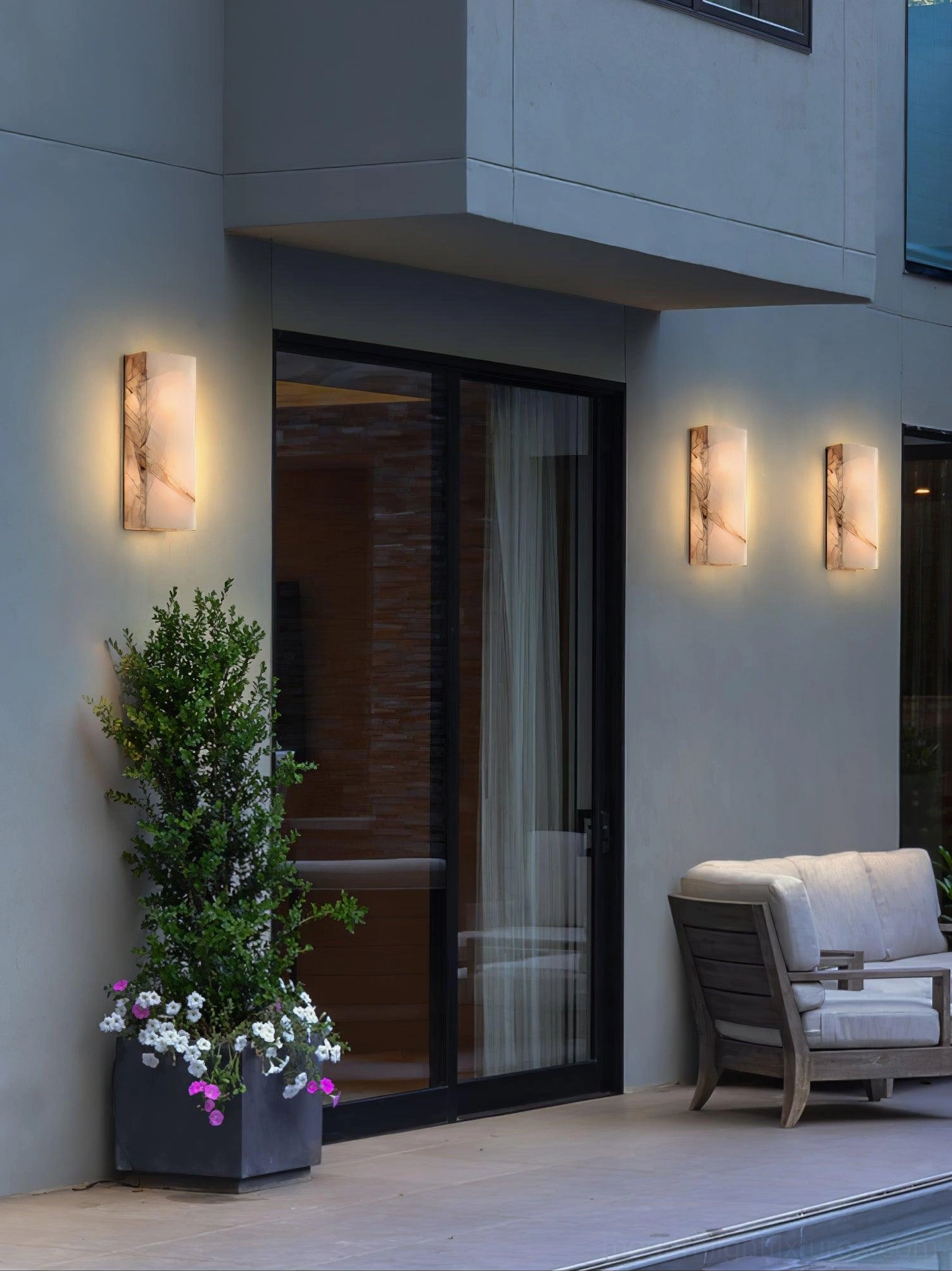 Rectangular alabaster wall sconce sophisticated ambient lighting contemporary living space elegance