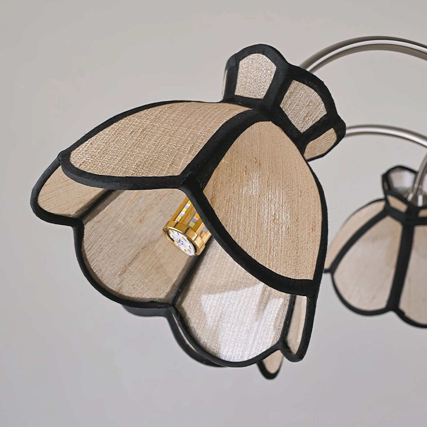 Decorative floral chandelier in interior setting showing vintage eclectic modern design application