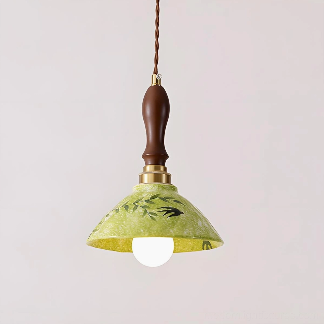 Alouette ceramic pendant lamp Model D size comparison gold walnut finish kitchen lighting