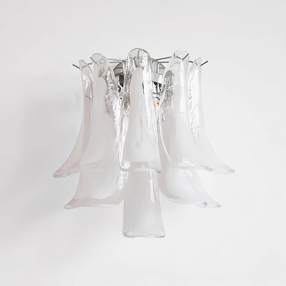 Alrinis wall lamp white glass color option modern sculptural petal design ambient lighting fixture