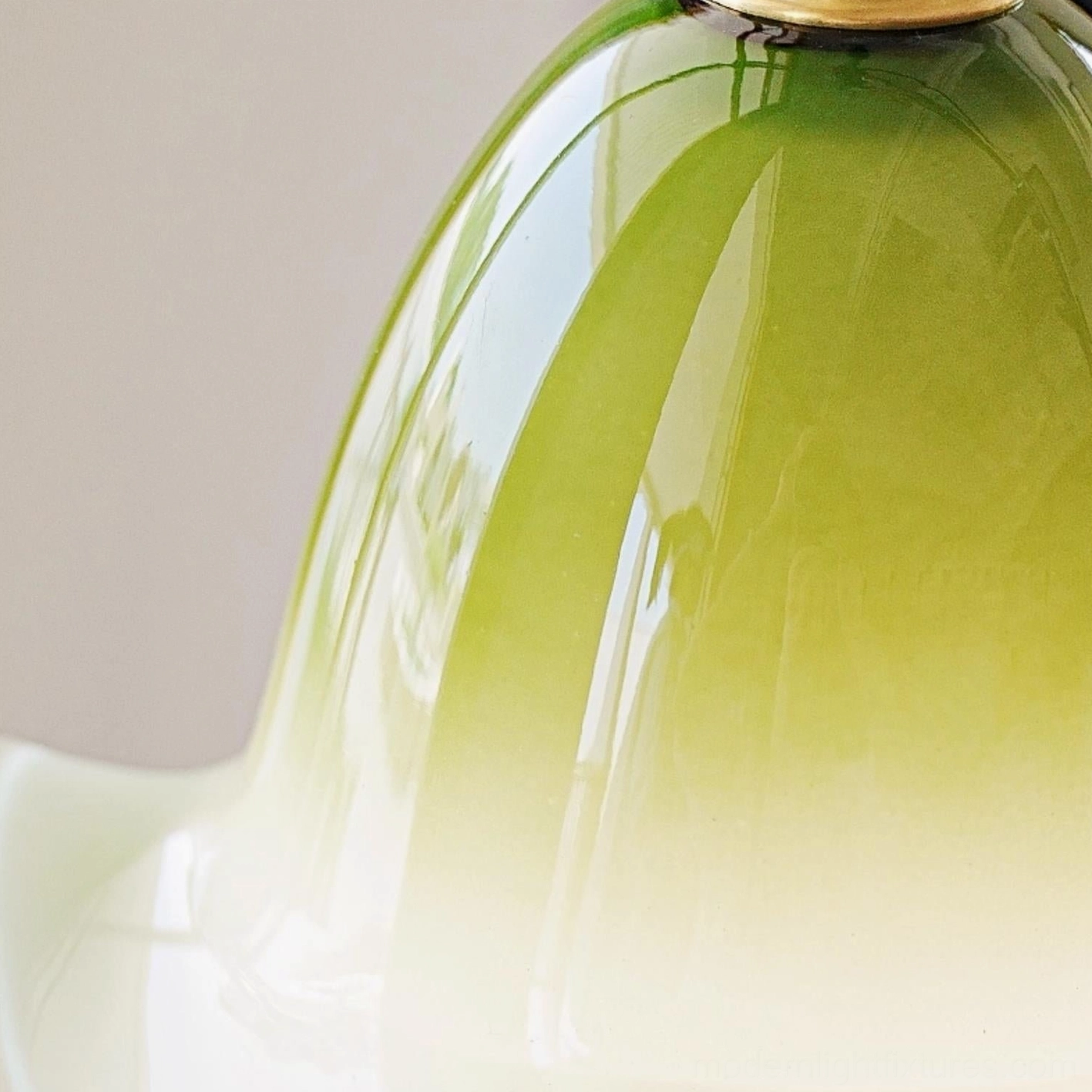 Aluna glass pendant light shade construction, hand-blown artisan detail with organic ruffled pattern
