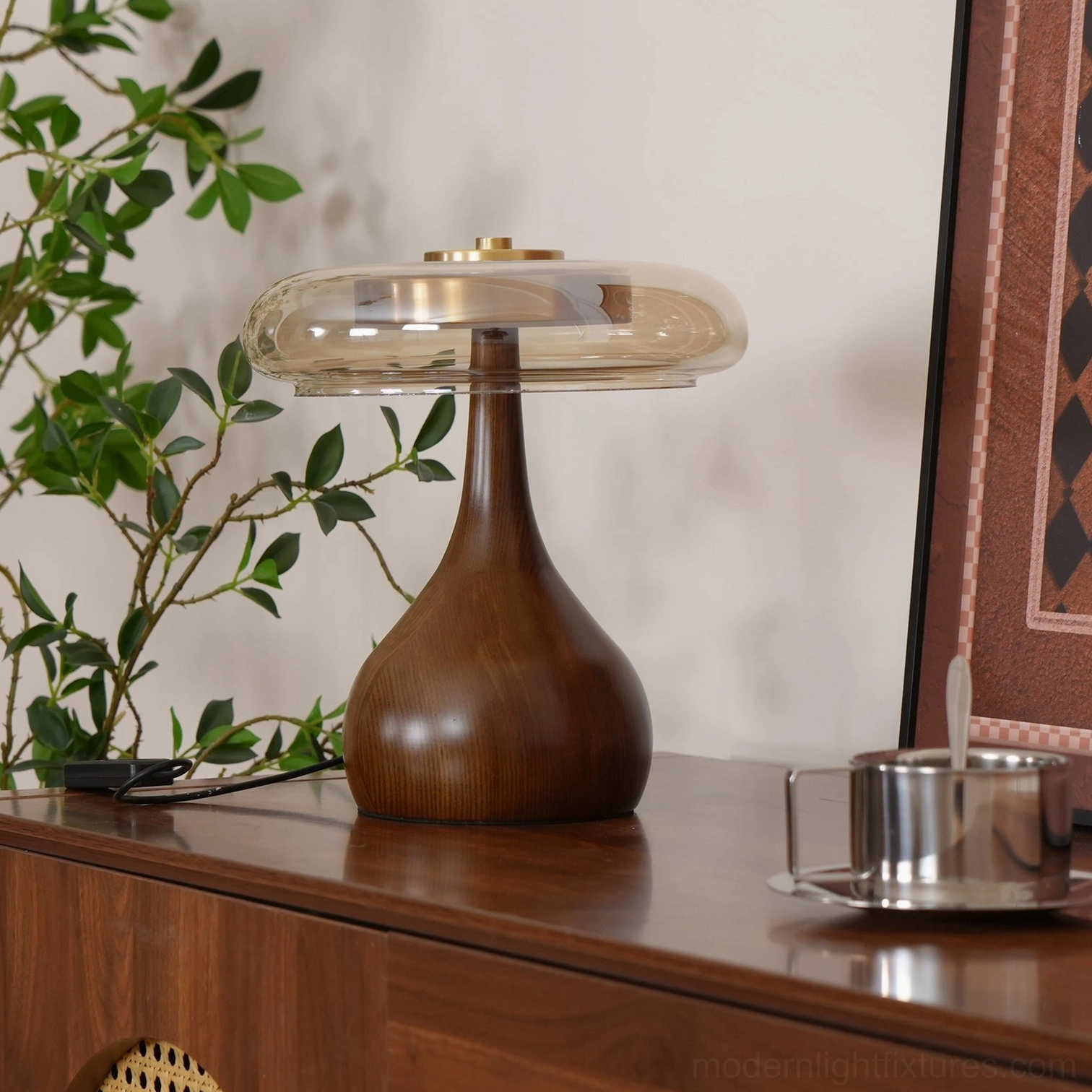 Andi table lamp Cognac glass color warm amber tone interior styling