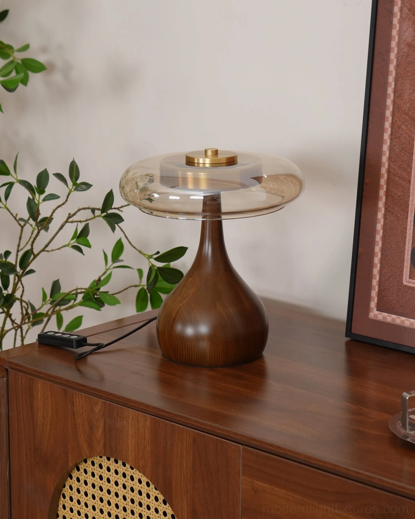 Andi modern glass table lamp remote dimmer full brightness reading light
