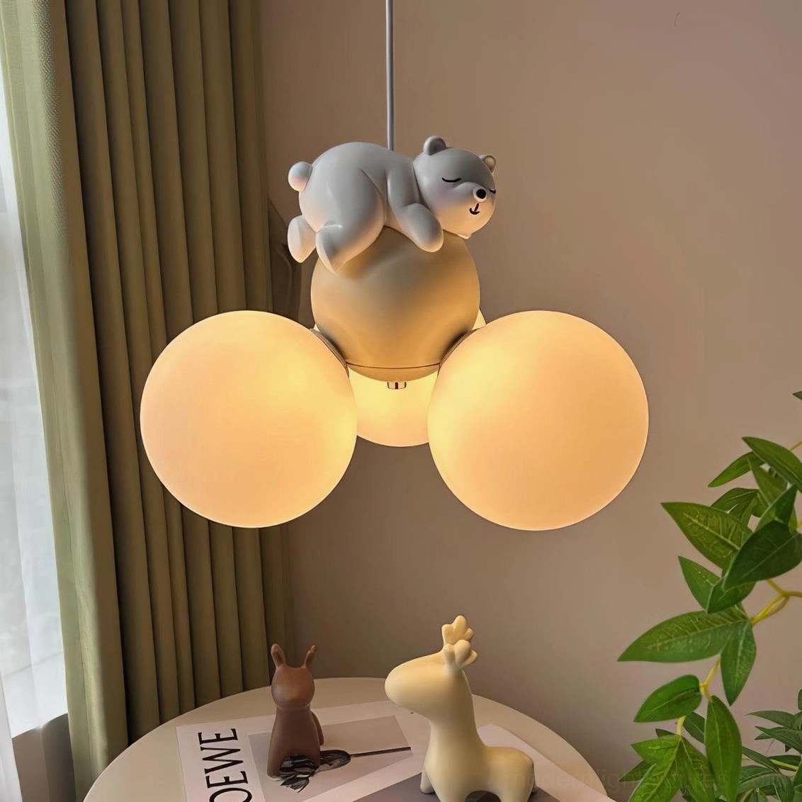 Stylish animal pendant fixture complementing transitional and Scandinavian interior design