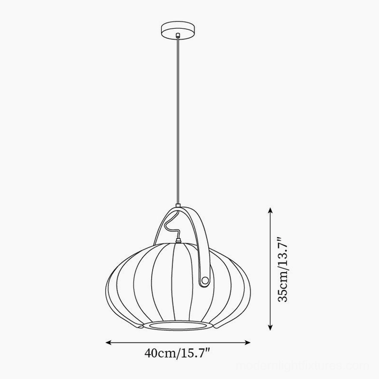 Antonio pendant lamp technical dimension illustration showing 40cm diameter and 35cm height specifications