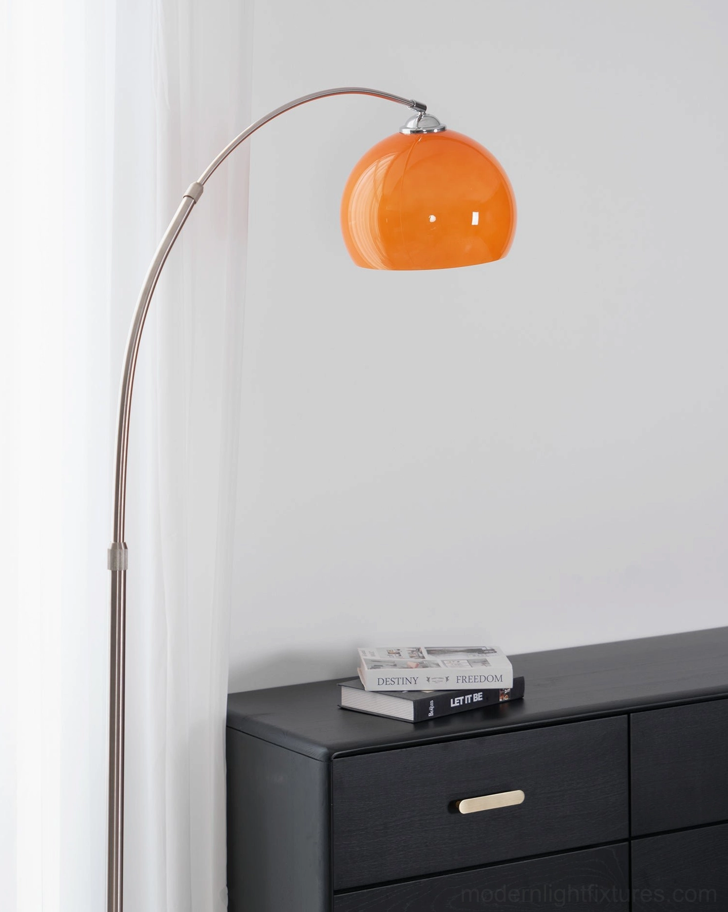 Modern arc floor lamp indoor use only soft evenly distributed light design
