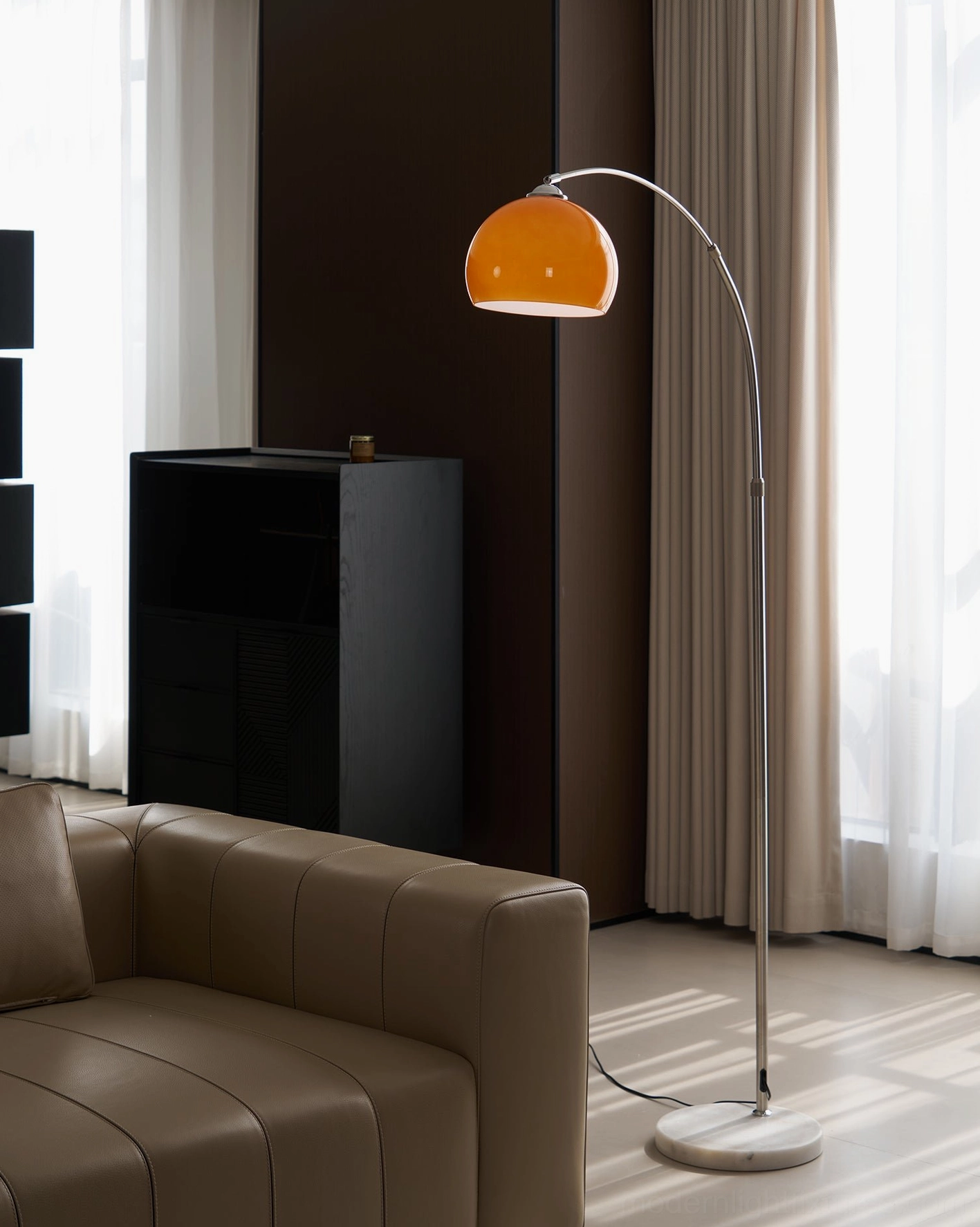 Contemporary arc floor lamp reading working ideal lighting home office task