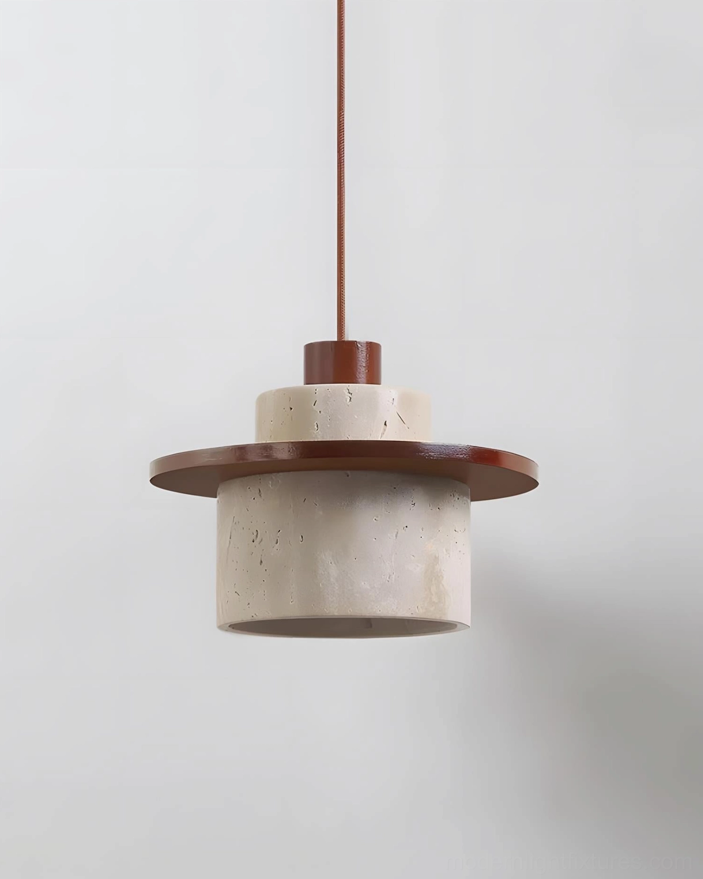 Travertine stone pendant lamp architectural design organic modern fixture