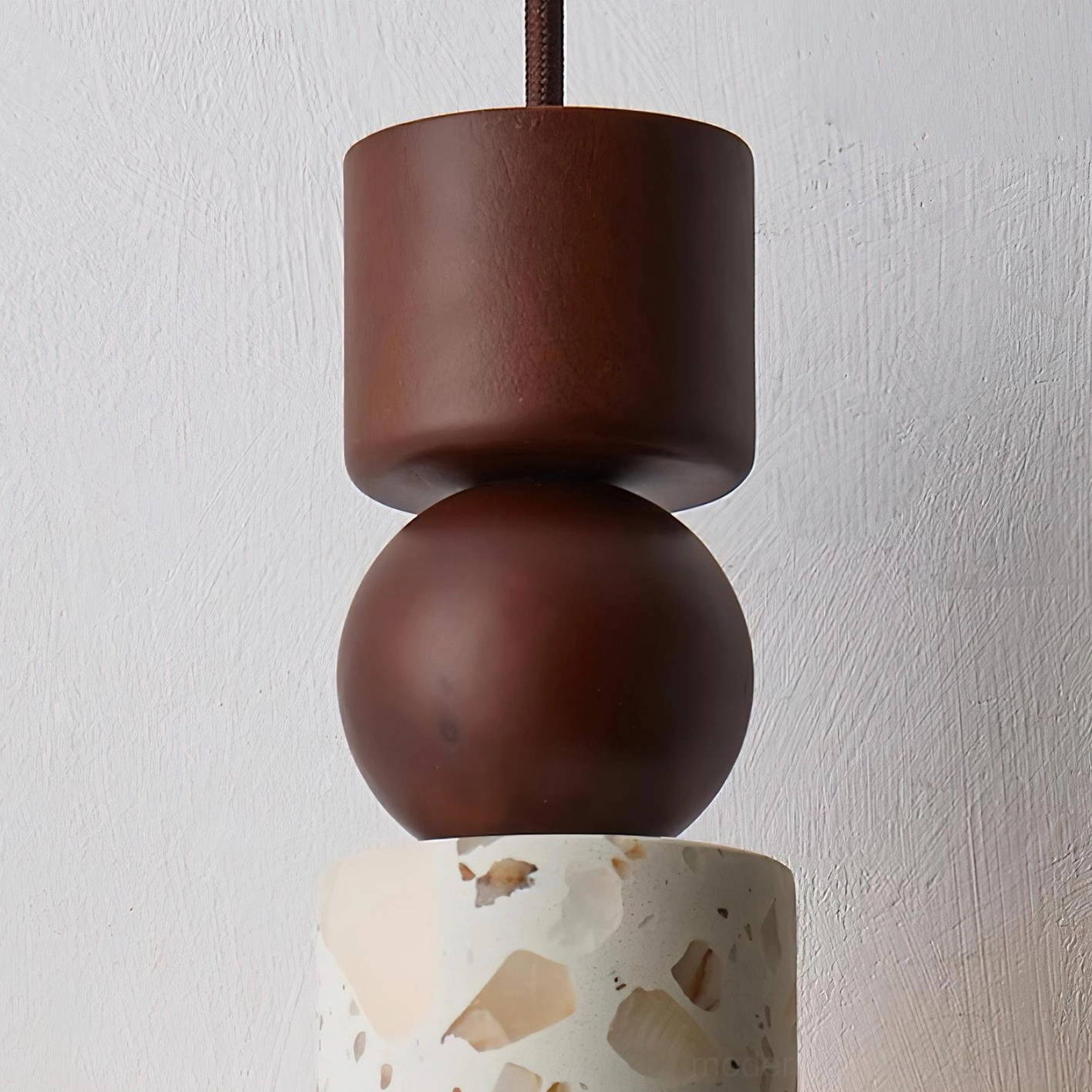 Artena modern hanging lamp creating ambient lighting atmosphere in contemporary home interior space