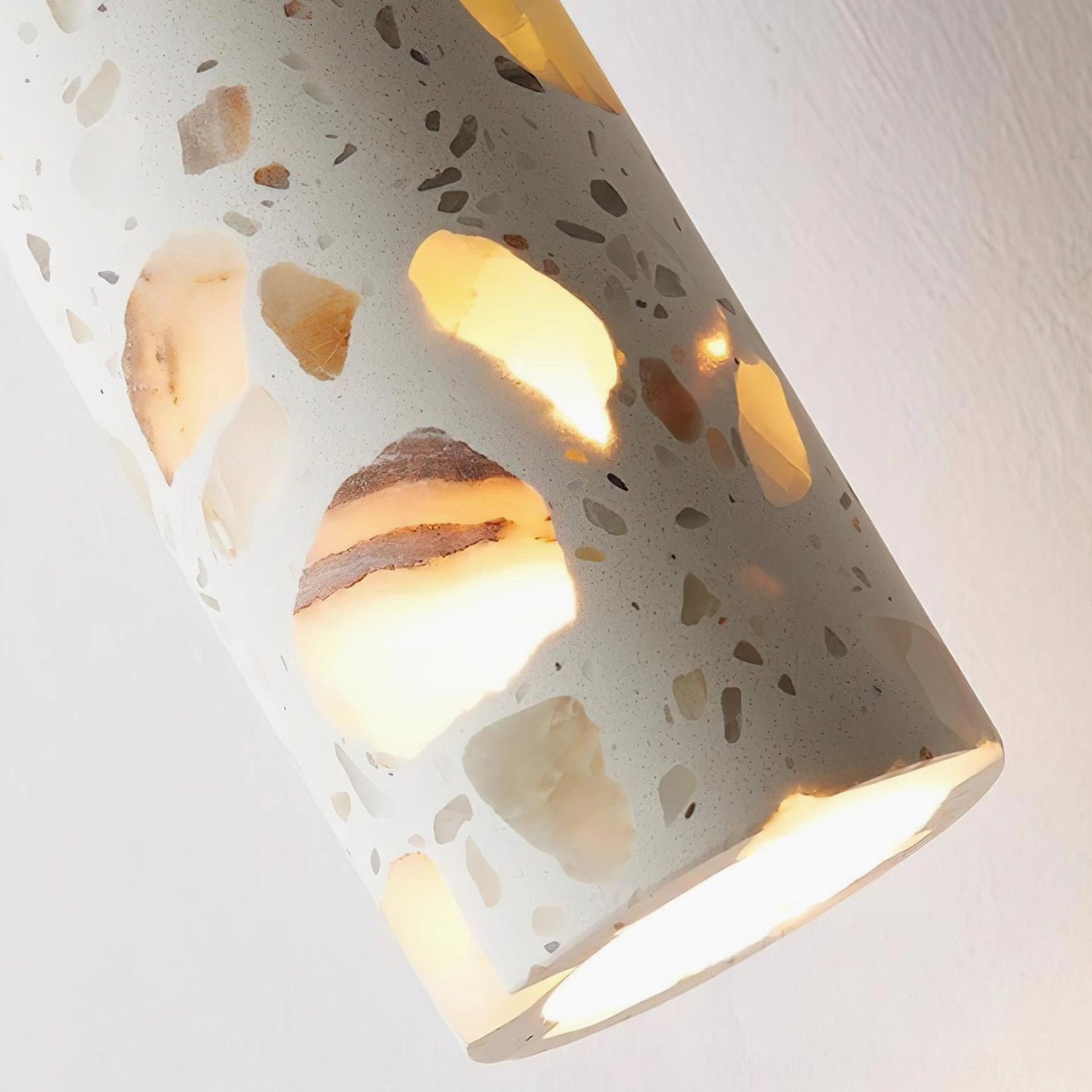 Artena terrazzo pendant light installation showcase demonstrating sculptural modern design aesthetic