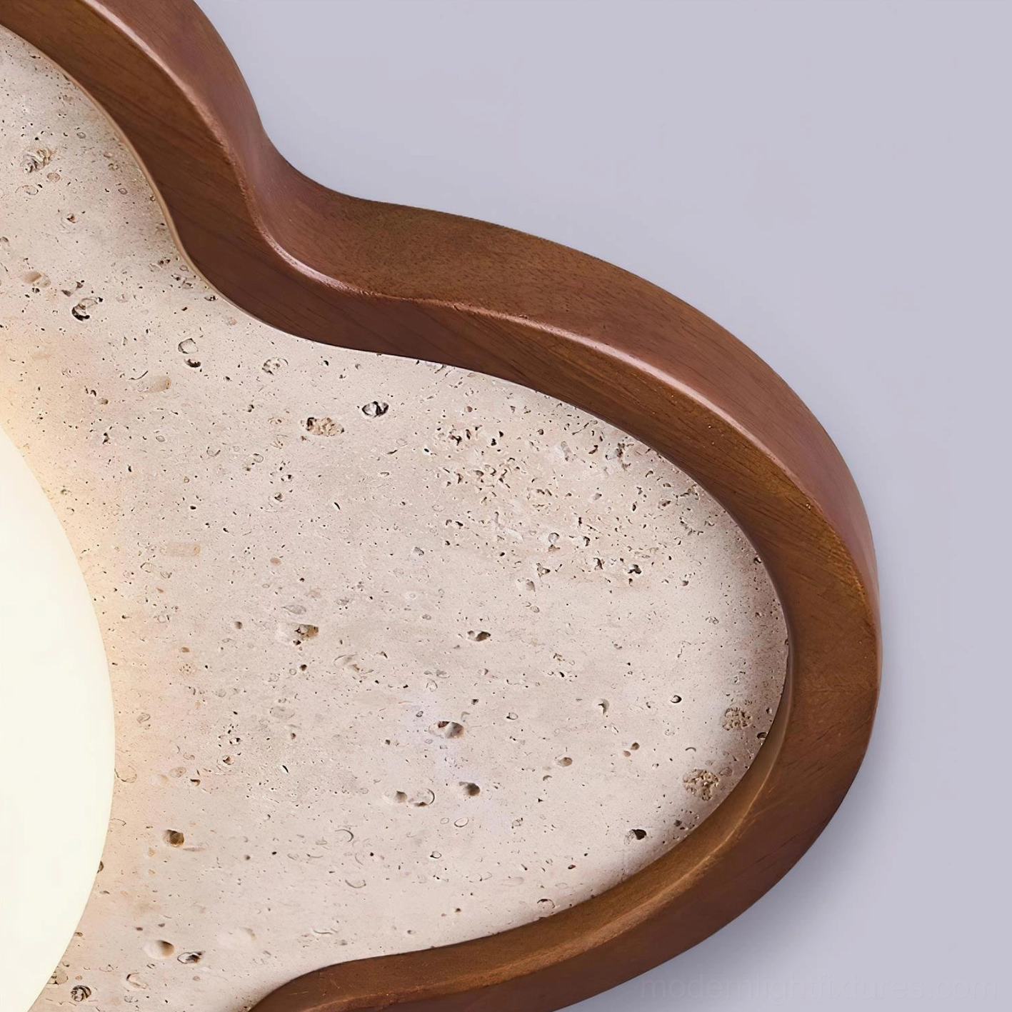 Artistic ceiling light combining natural stone craftsmanship with LED efficiency