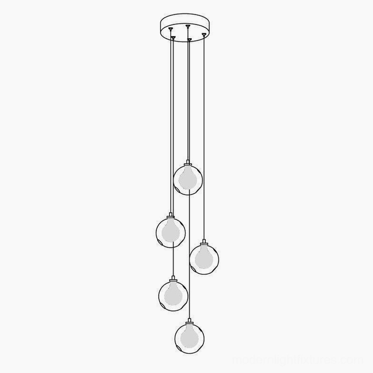 Artistic glass globe cluster pendant chandelier featuring sculptural hand-blown glass design in contemporary style