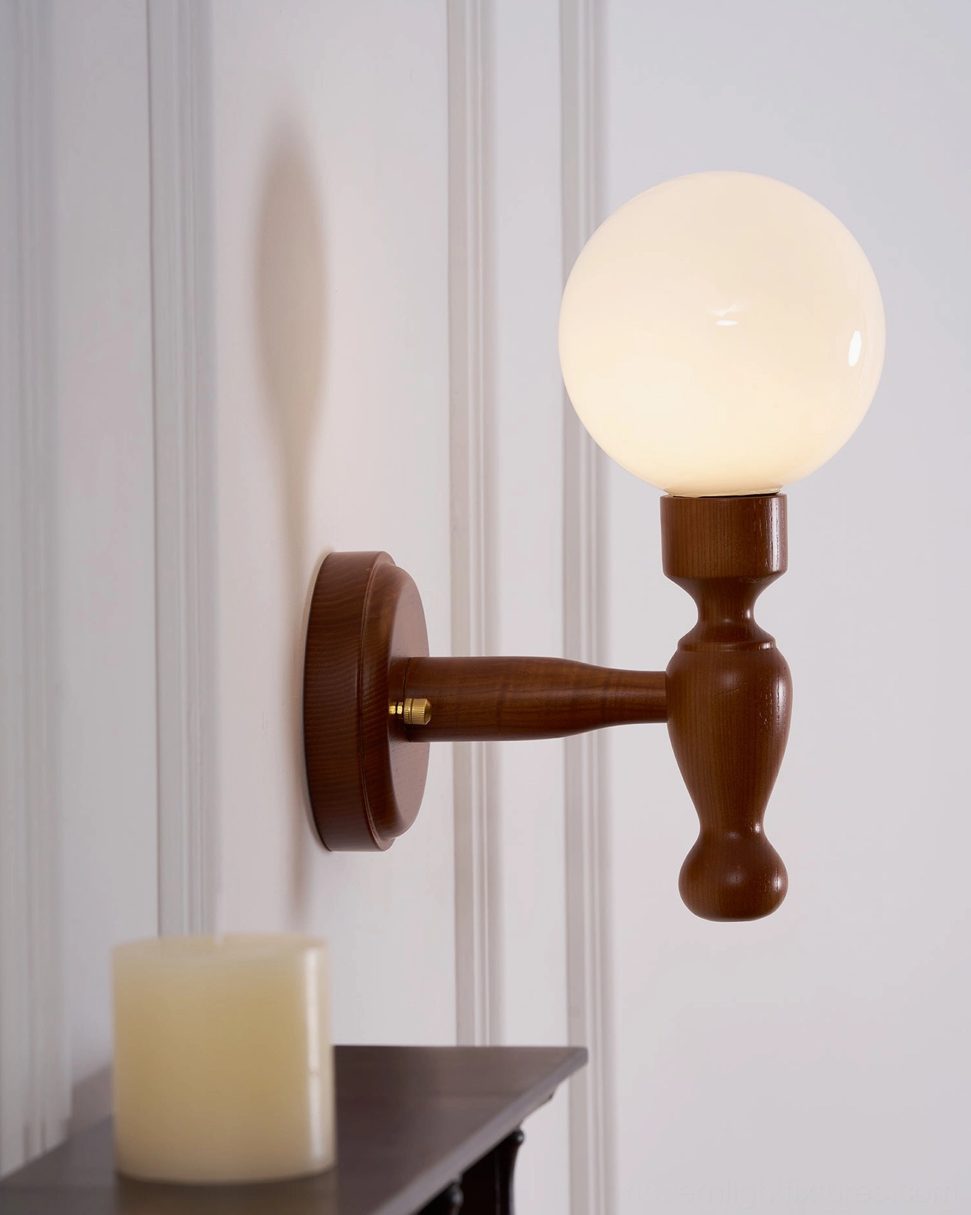 Modern artistic wall sconce with fabric shade, creative lighting fixture
