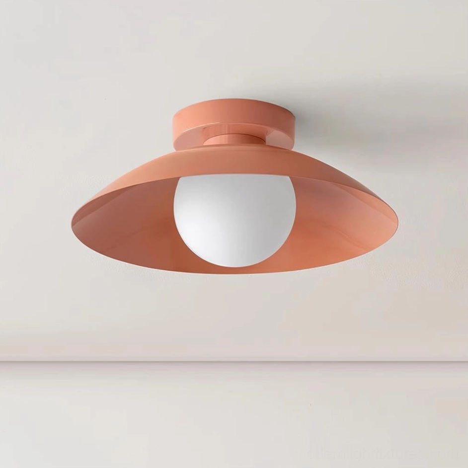 Arundel Orb pink flush mount ceiling light - contemporary color variant for modern homes