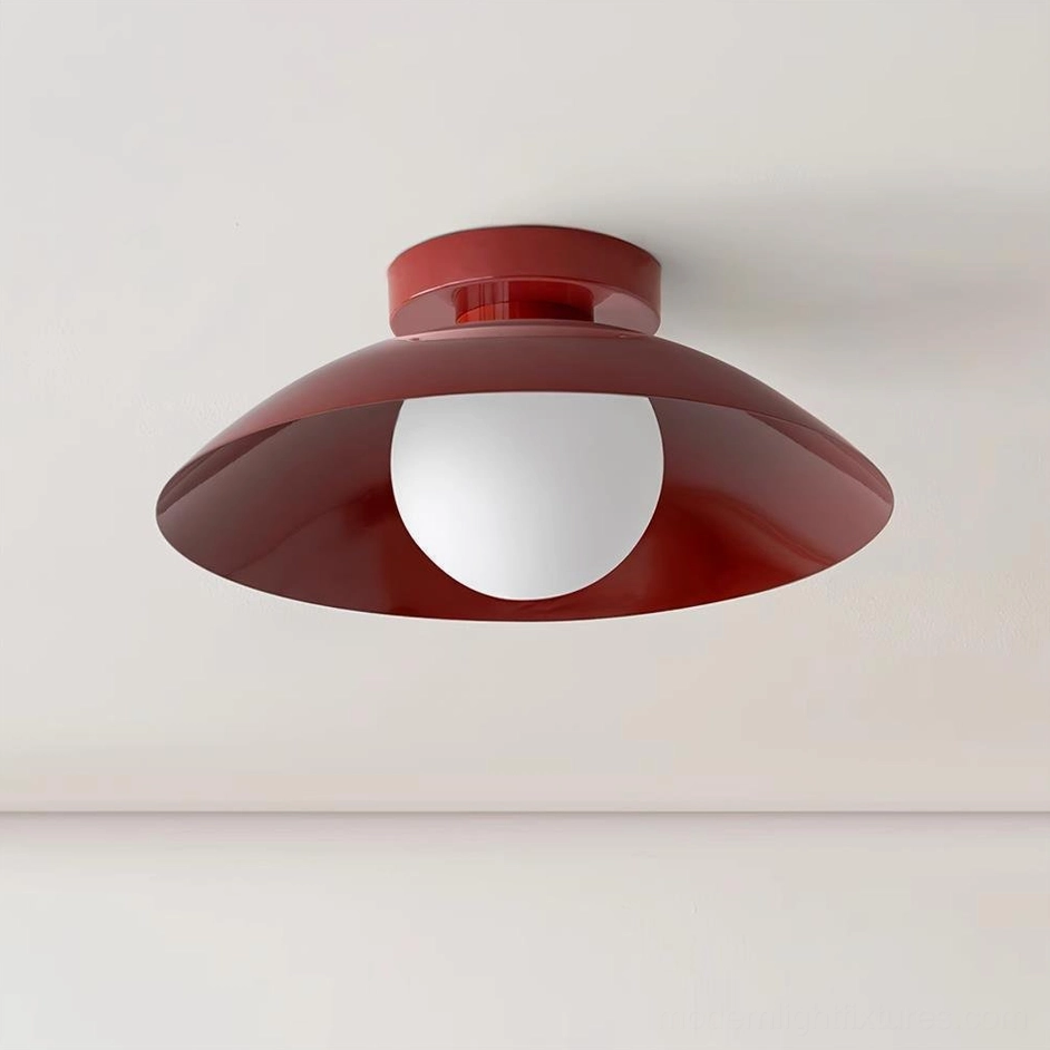 Arundel Orb red modern ceiling light fixture - bold color contemporary design