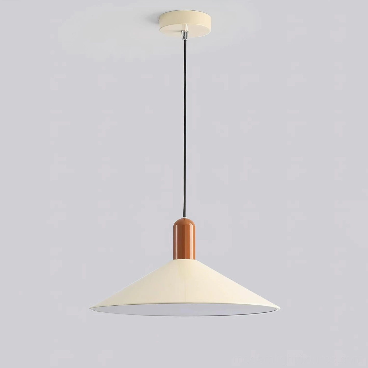 Arundel pendant light product shot showing cone silhouette proportions, minimalist contemporary design