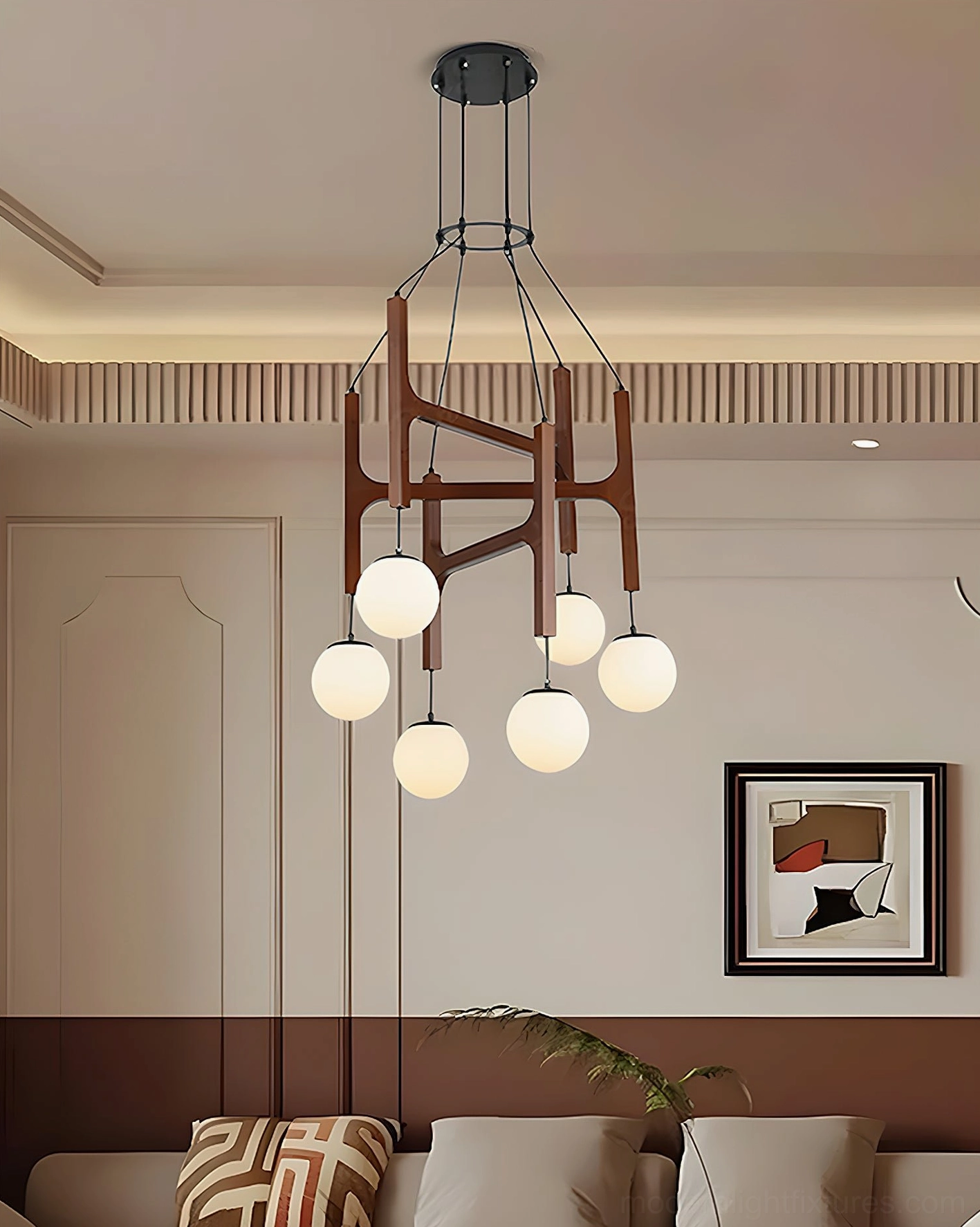 Astra wooden chandelier multiple configurations artistic arrangement