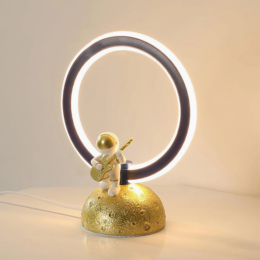 Astronaut table lamp color comparison gold white black blue finishes