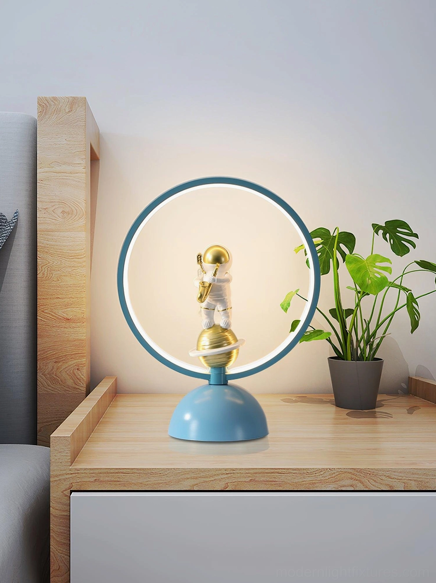 Astronaut LED lamp gold finish elegant luxury home decor