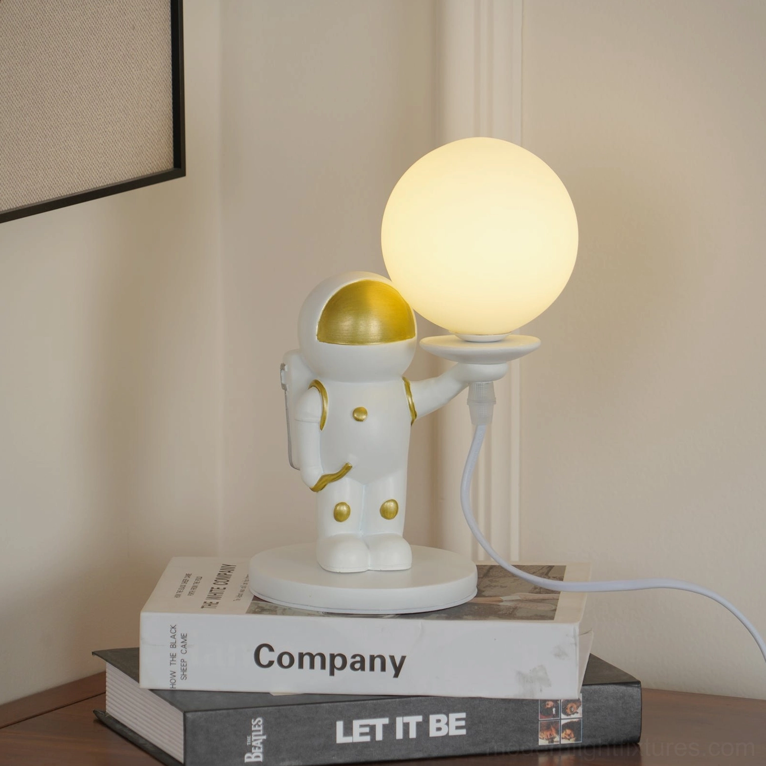 Astronaut table lamp mid-century modern nostalgic space age design