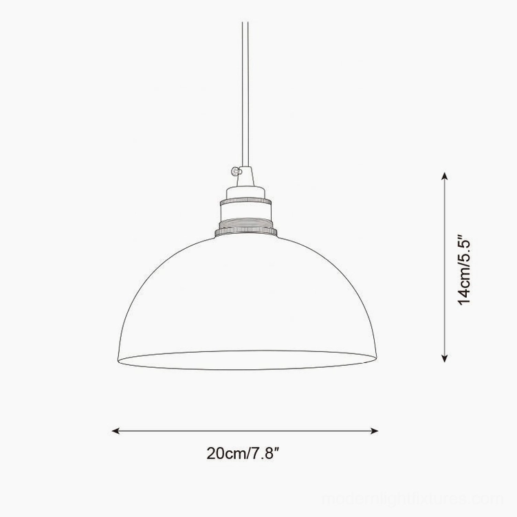 Aura Bell Model A technical drawing showing front orthographic view with dimensions 20cm diameter by 14cm height