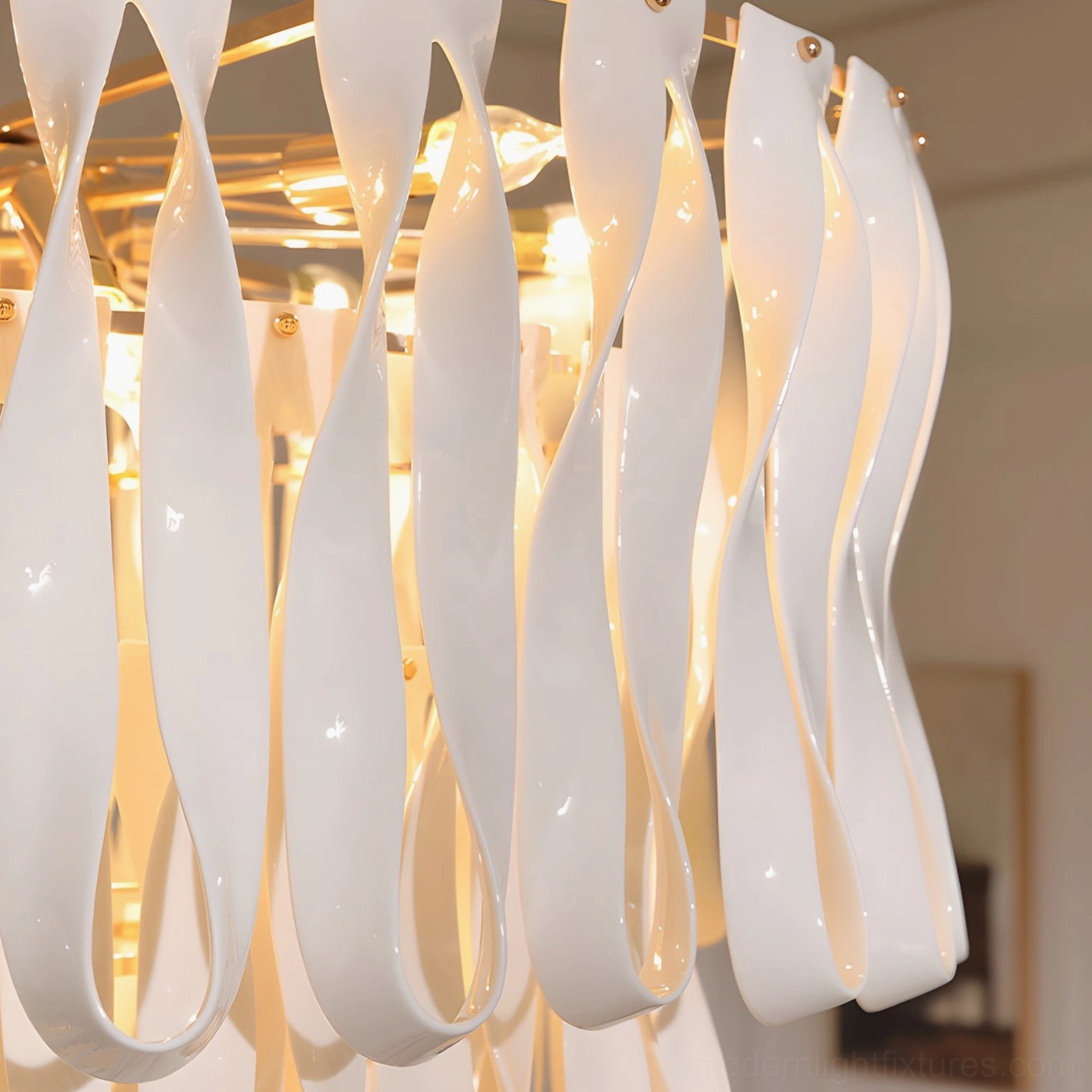 Avelisse tiered pendant chandelier creating layered illumination in luxury interior space