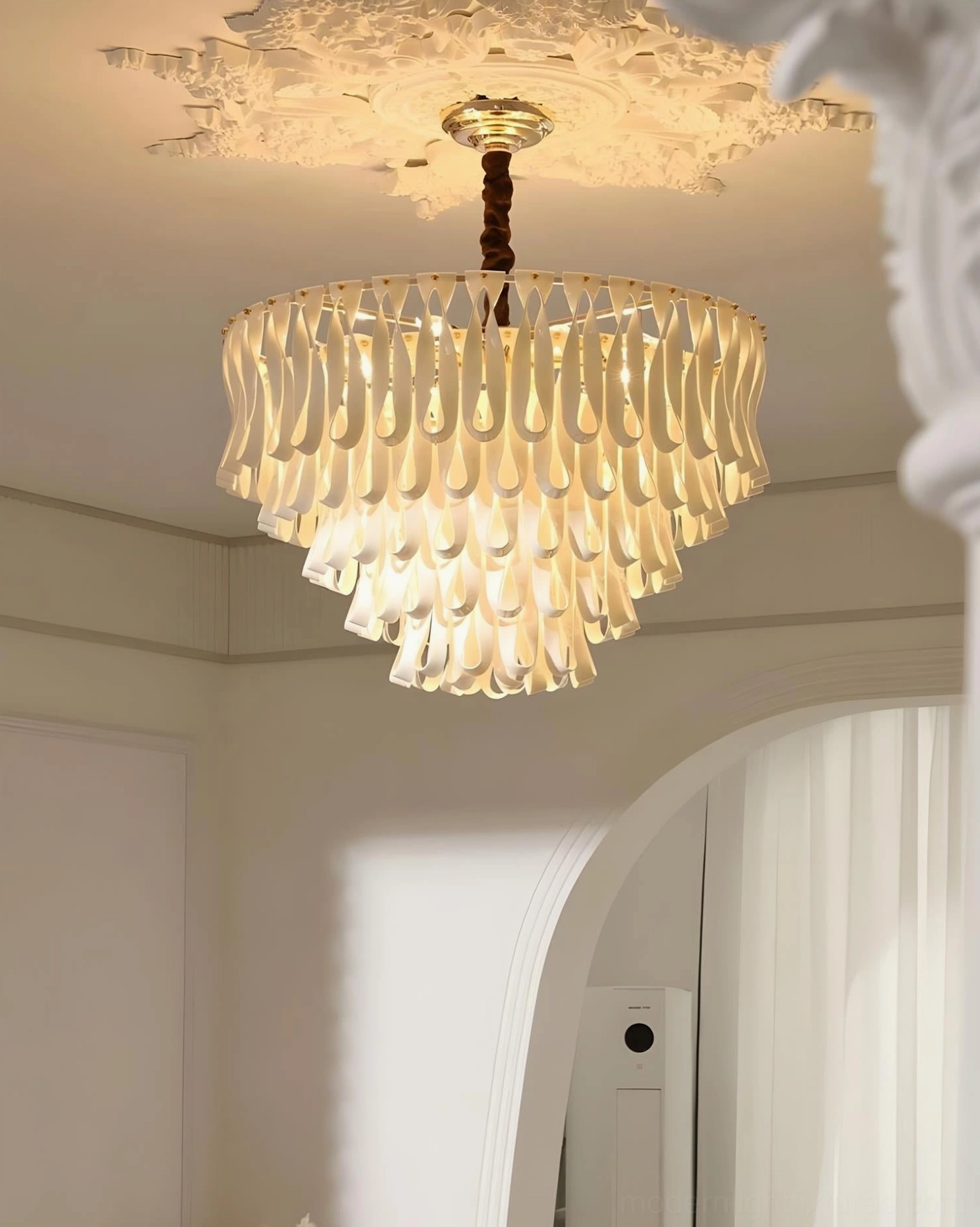 Avelisse multi-tiered chandelier premium metal alloy construction professional-grade durability